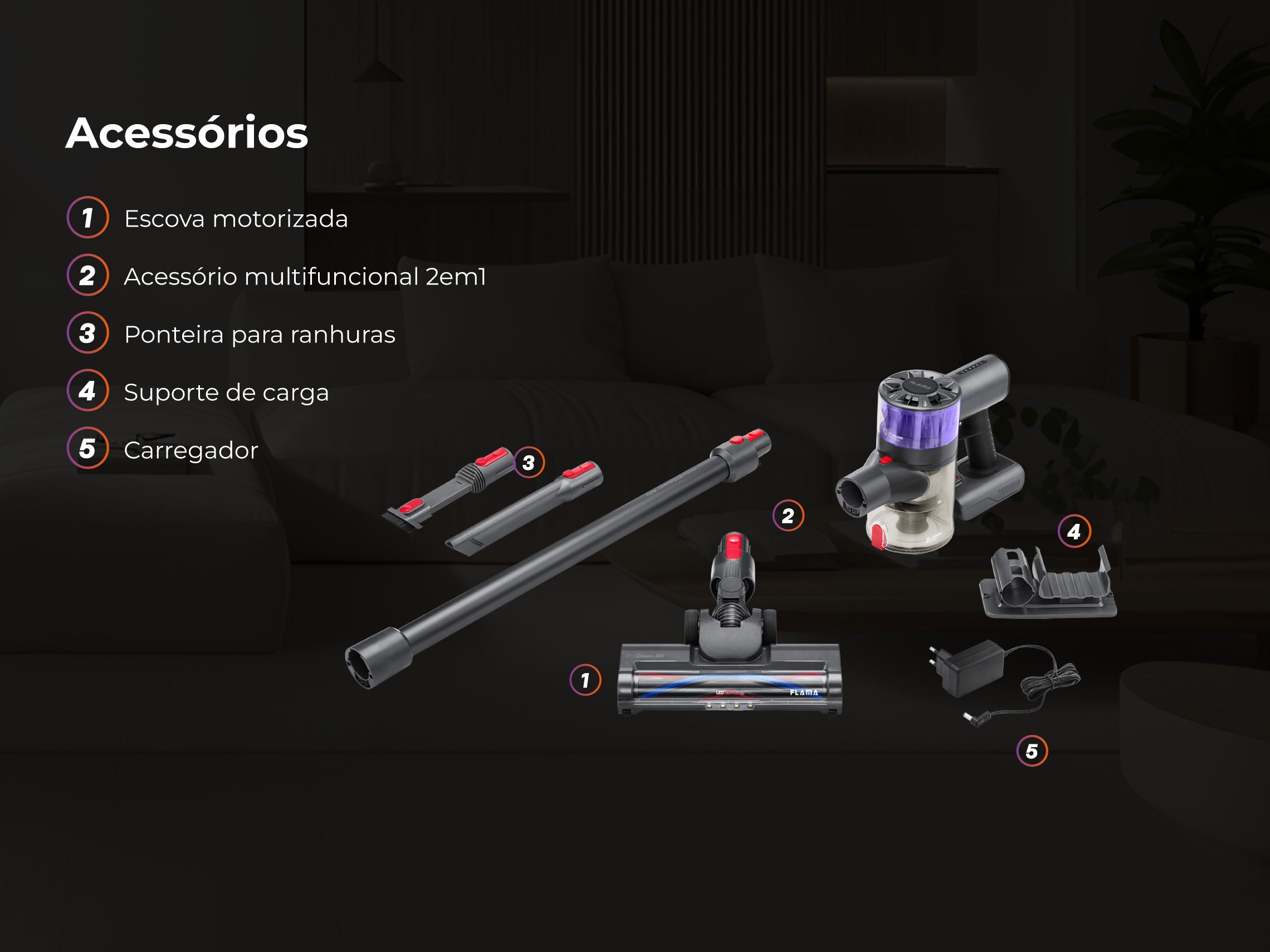 Aspirador Vertical ProClean 40 Sem Fios 1644FL
