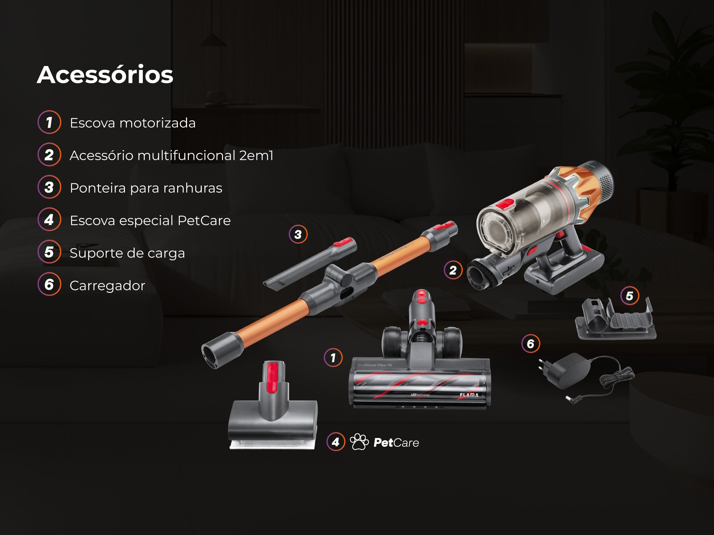 Aspirador Vertical ProForce Flex 75 Sem Fios 1647FL