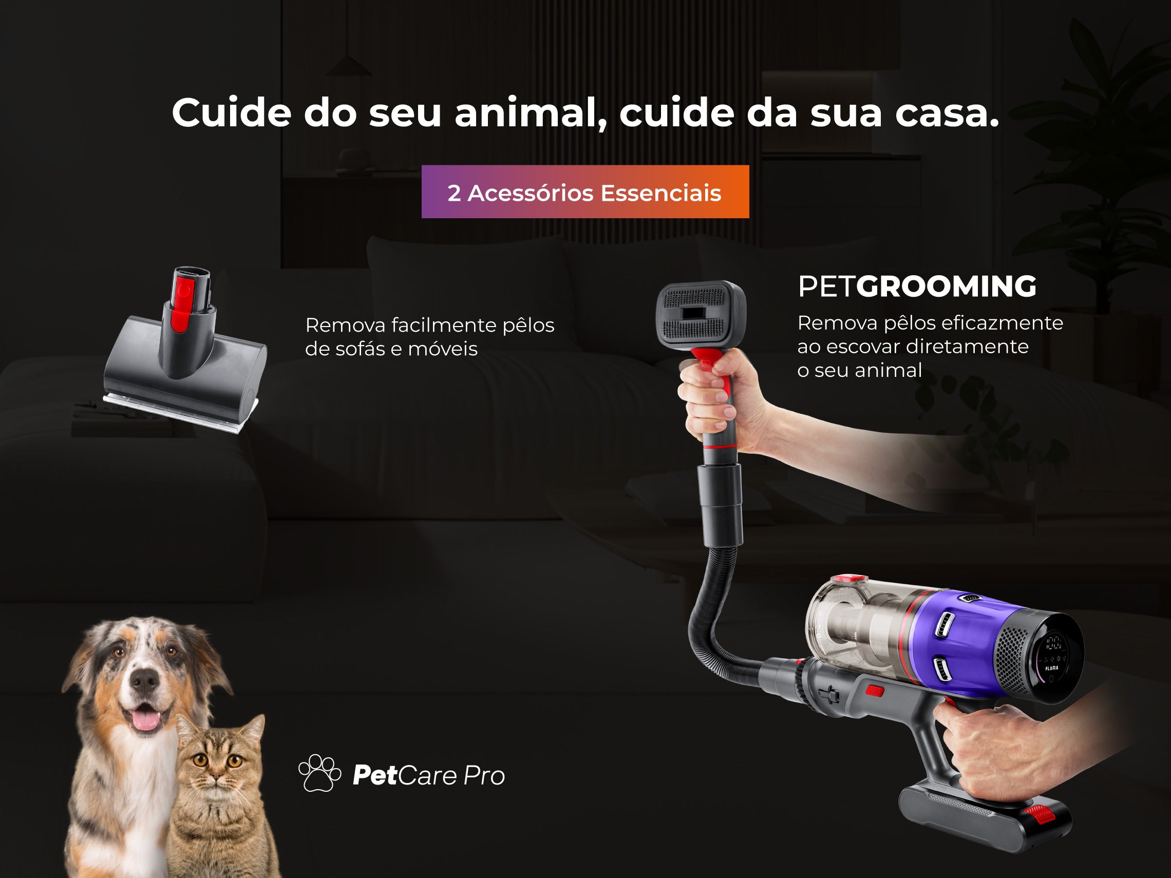 Aspirador Vertical ProExtreme Pet 85 Sem Fios 1648FL