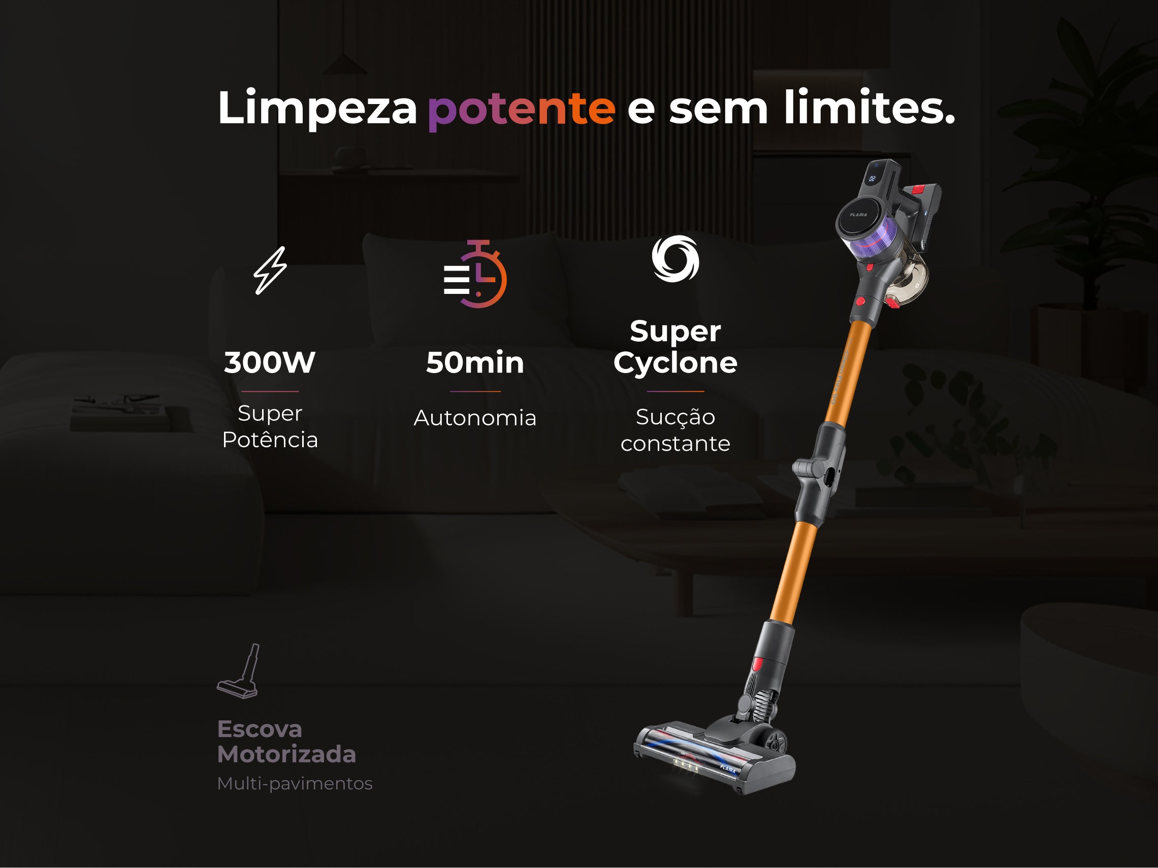Aspirador Vertical Sem Fio ProClean Flex 50 1649FL