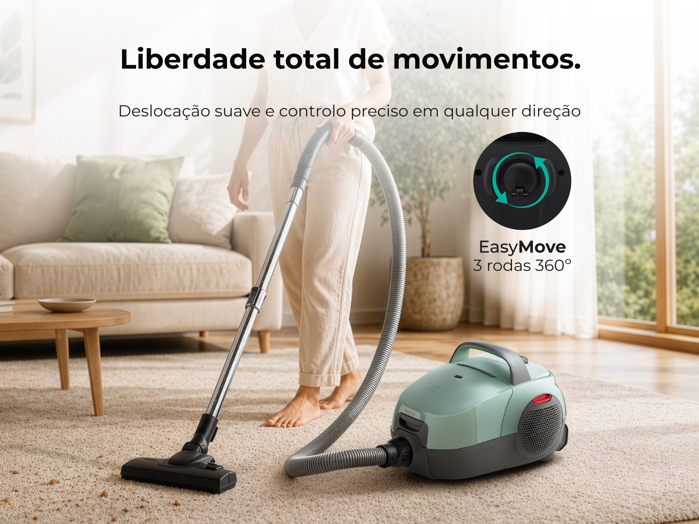 Aspirador Com Saco Spin&Go 800W 1677FL