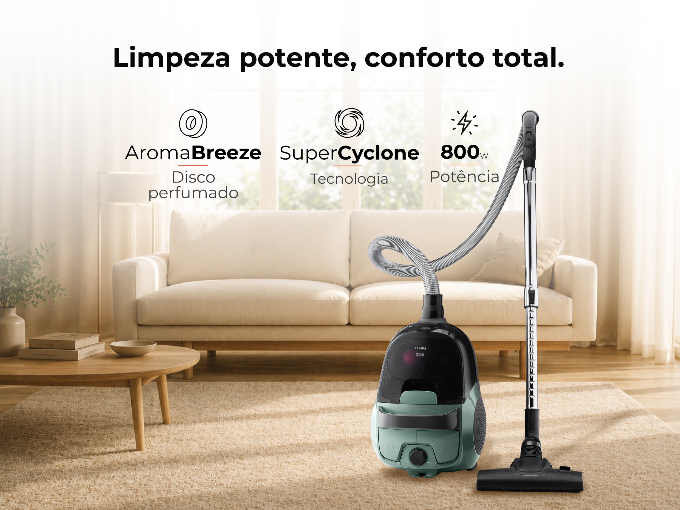 Aspirador Sem Saco Spin&Go Cyclone 800W 1687FL