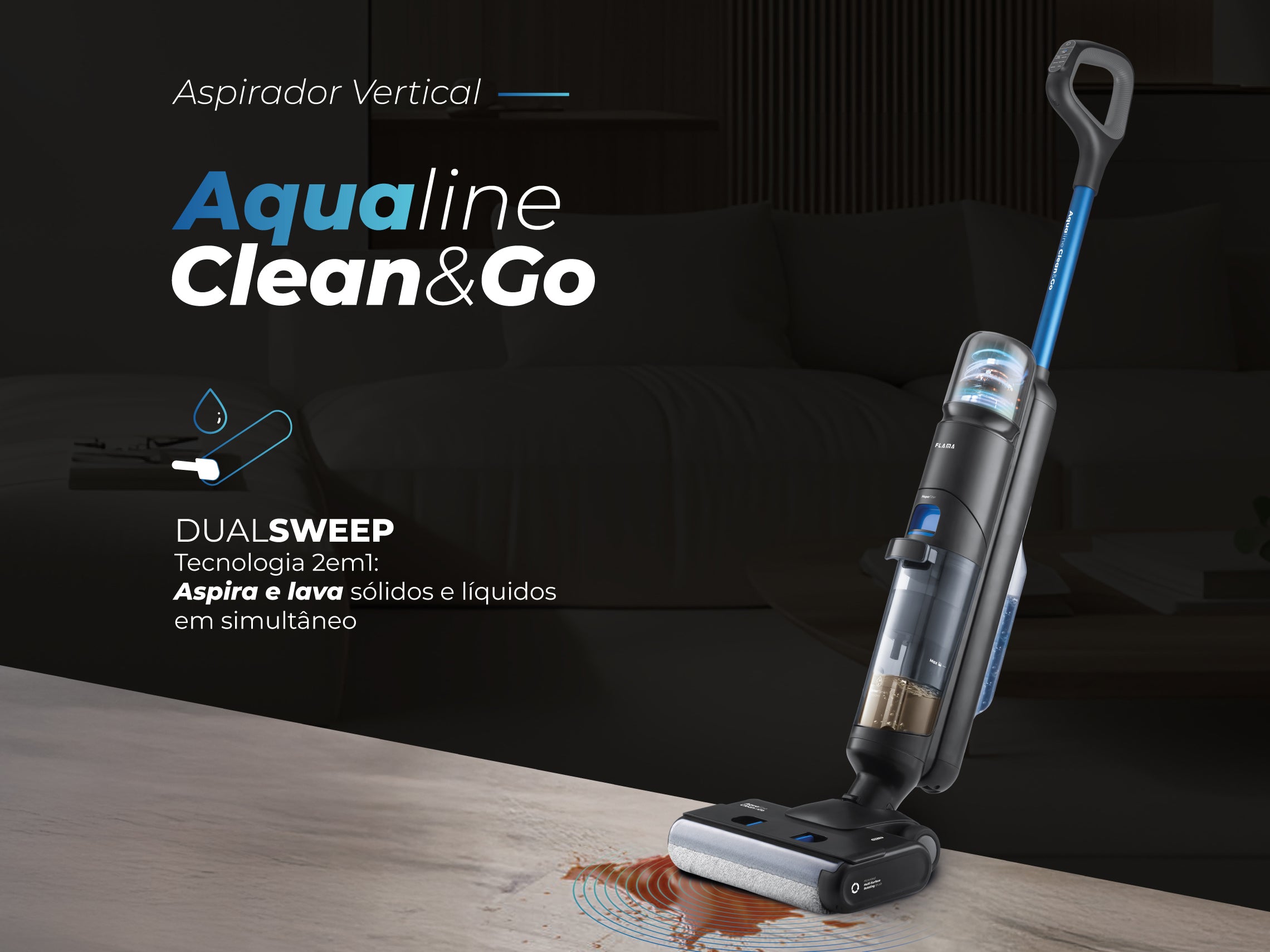 Aspirador Vertical Aqualine Clean&Go 1691FL