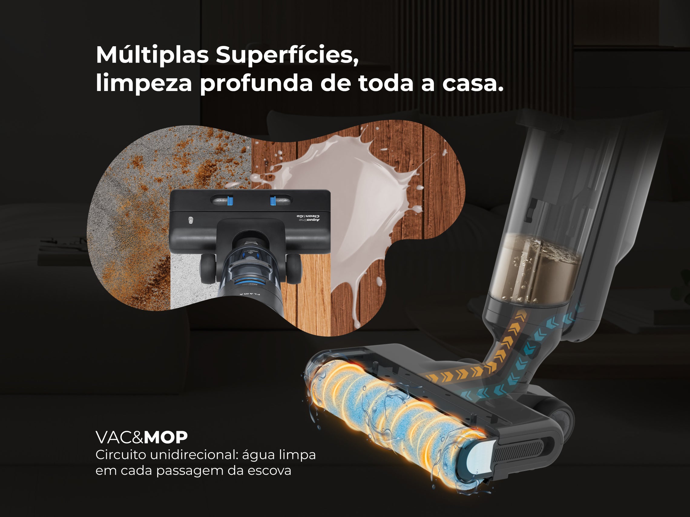 Aspirador Vertical Aqualine Clean&Go 1691FL