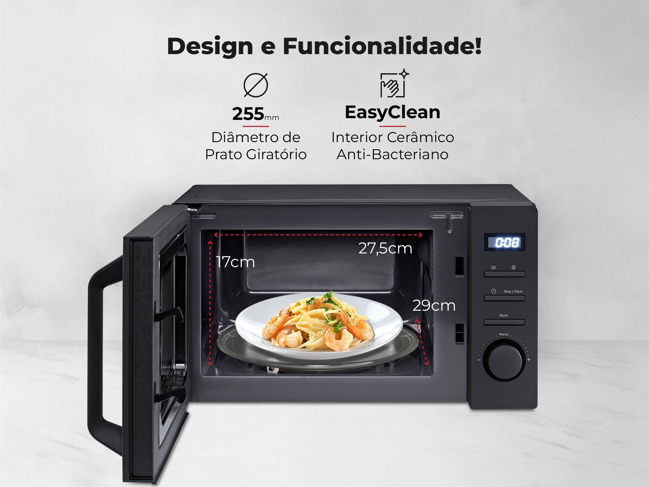 Micro-ondas 20L Digital Preto 1833FL