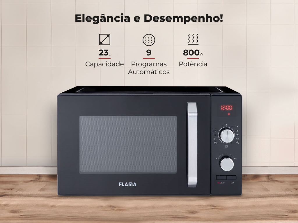 Micro-ondas 23L Digital Preto 1837FL