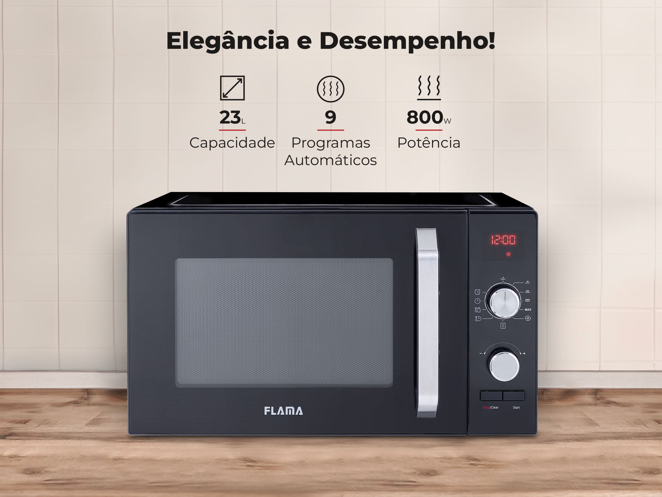 Micro-ondas 23L Digital Preto 1837FL