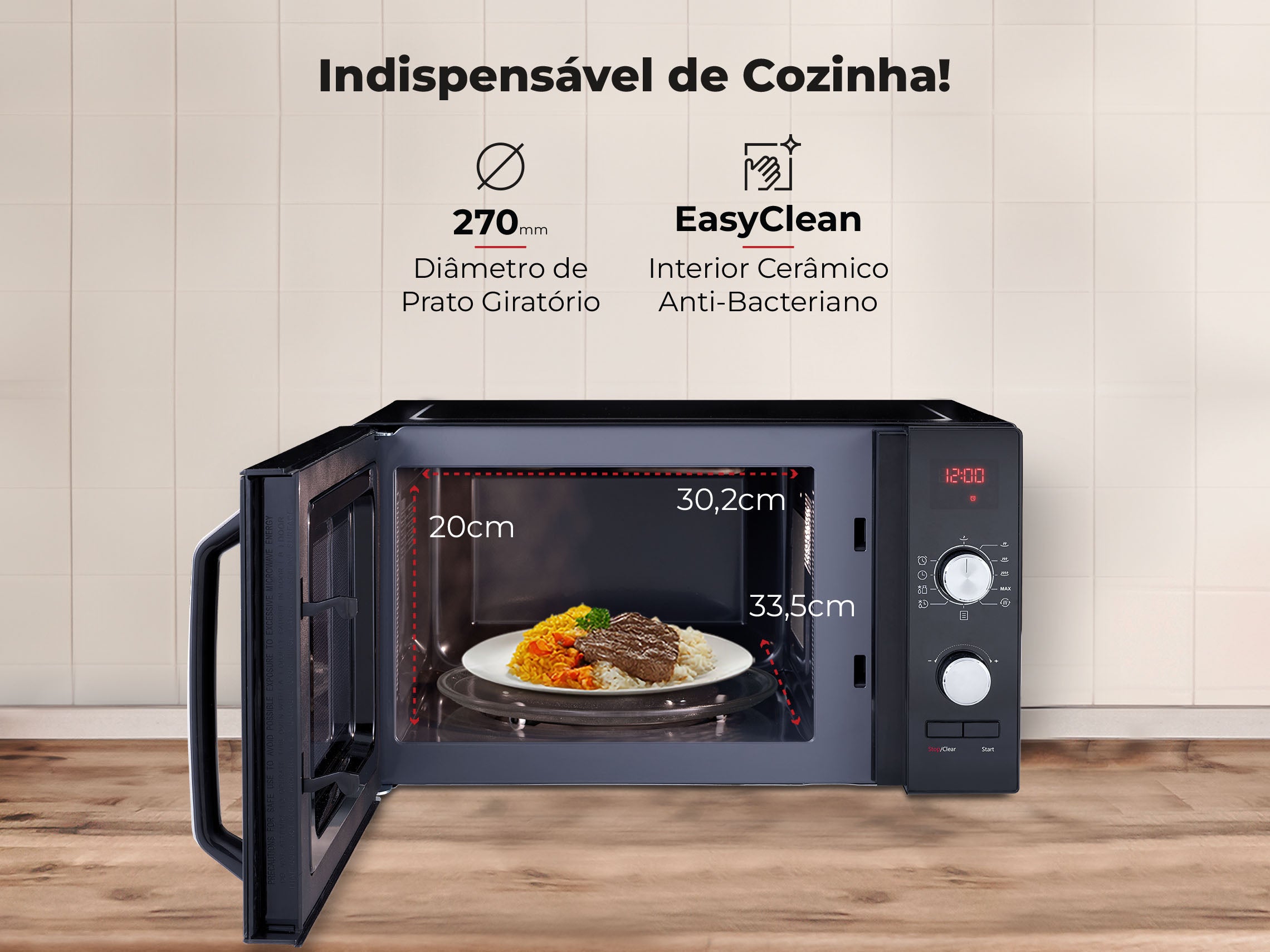 Micro-ondas 23L Digital Preto 1837FL