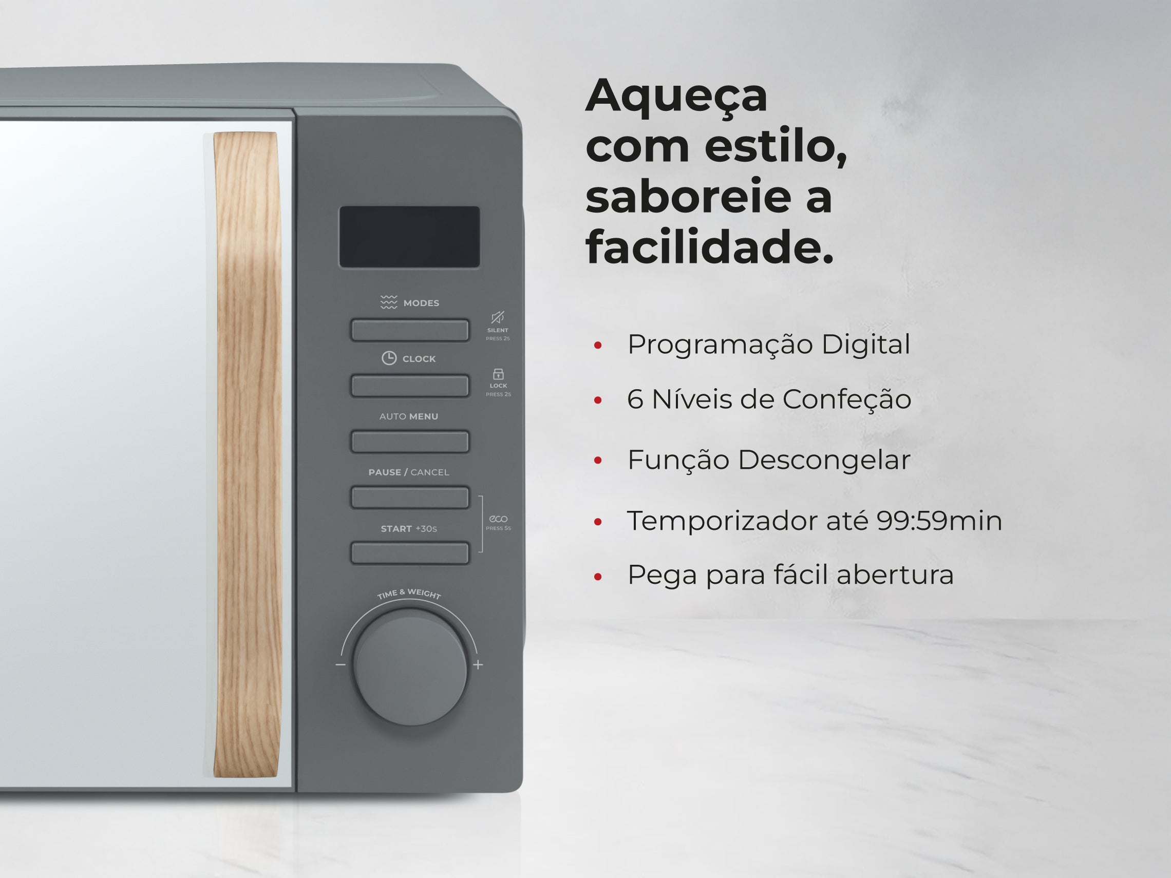 Micro-ondas 20L Digital Cinza 1842FL