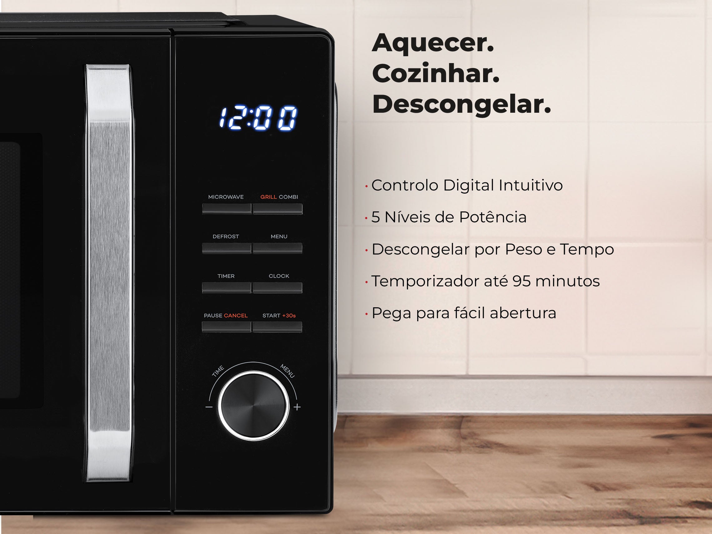 Micro-ondas 25L Digital Com Grill Preto 1862FL