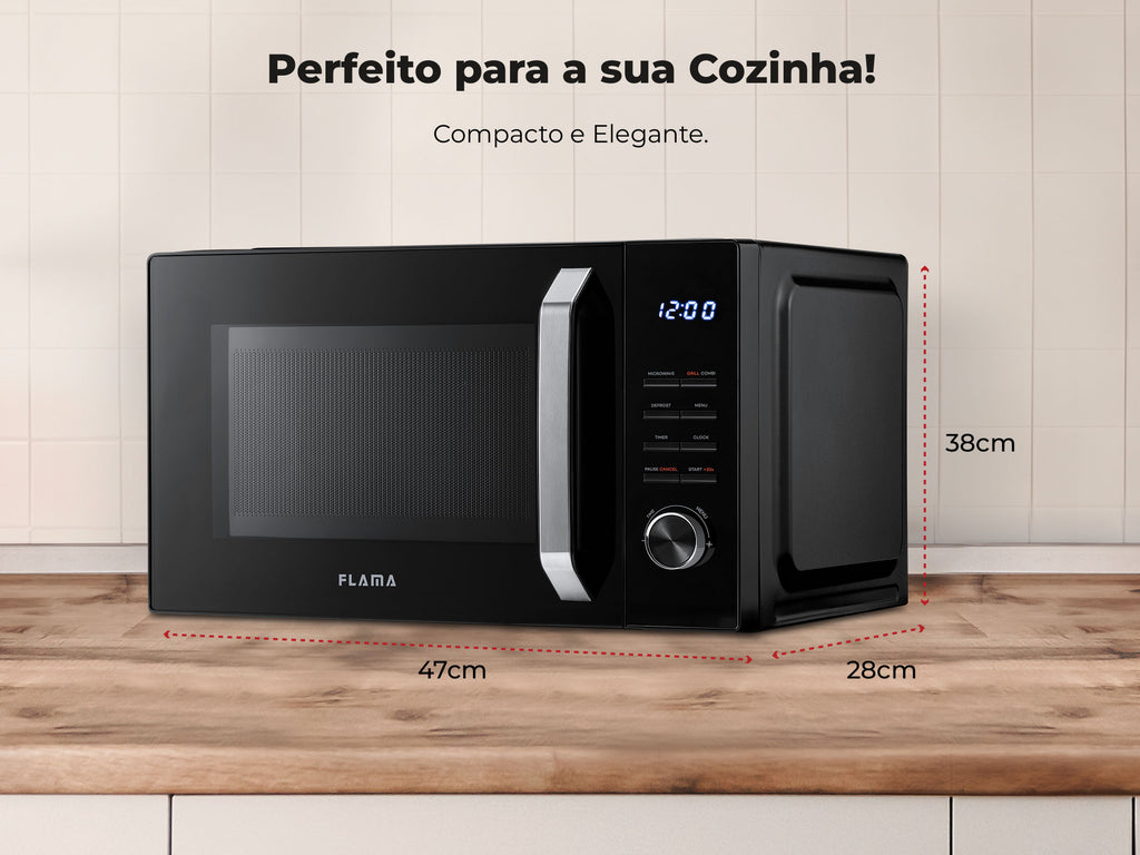 Micro-ondas 25L Digital Com Grill Preto 1862FL