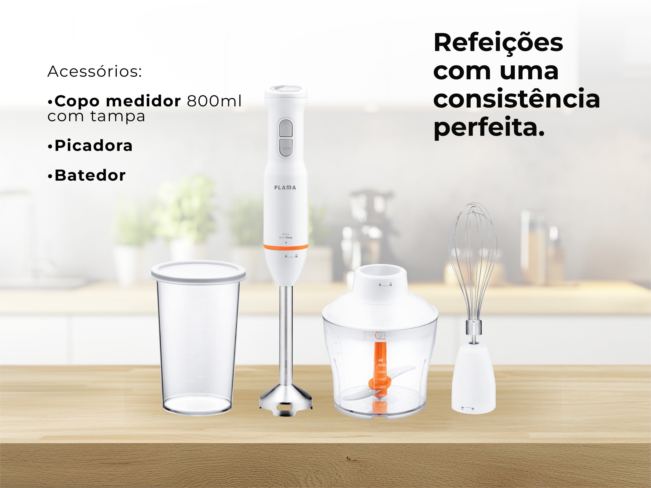 Varinha Mágica BlendEasy QuadBlade C/ Acessórios 850W 2052FL
