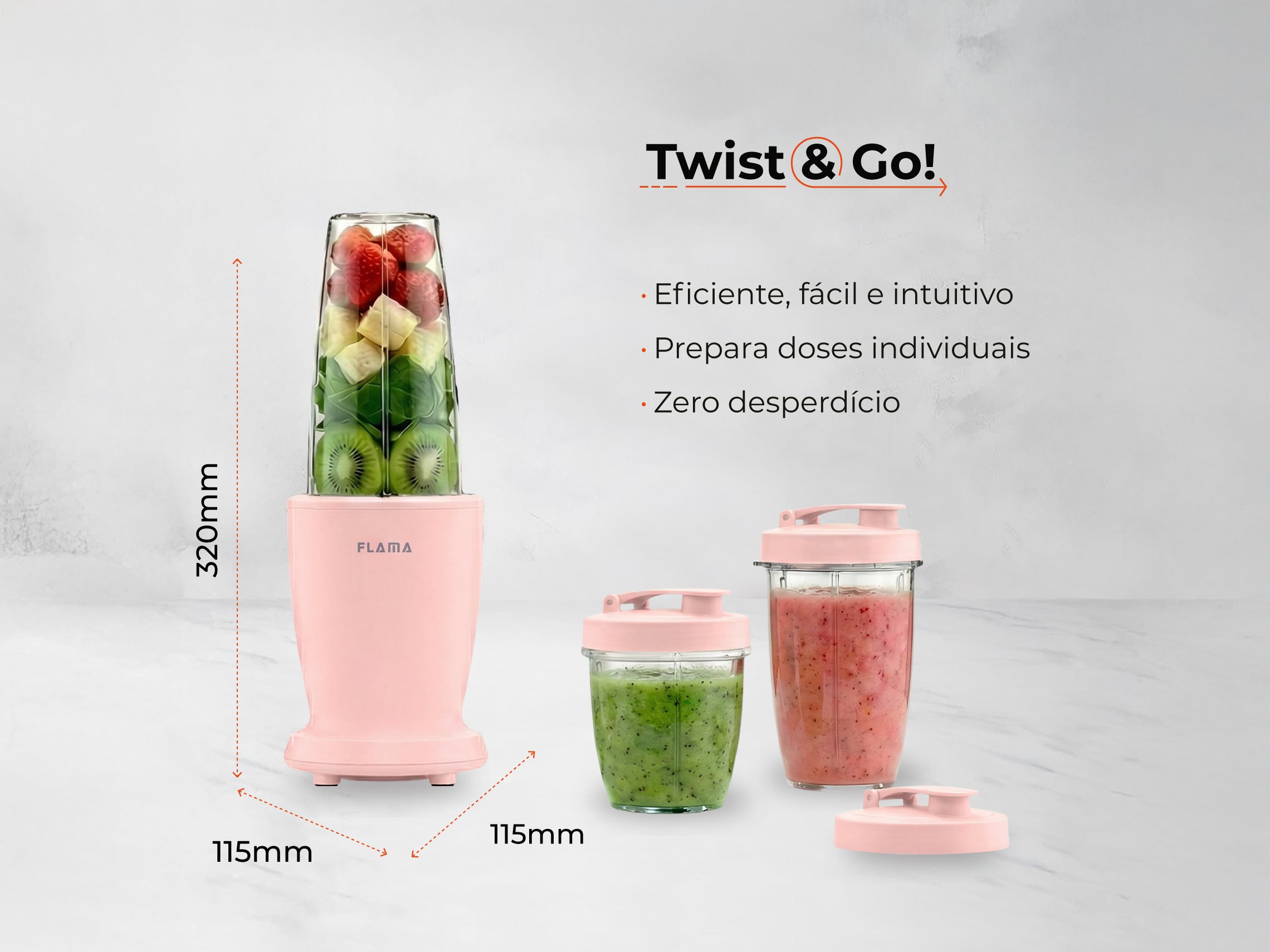Liquidificadora To-Go Cherry Pink 2227FL