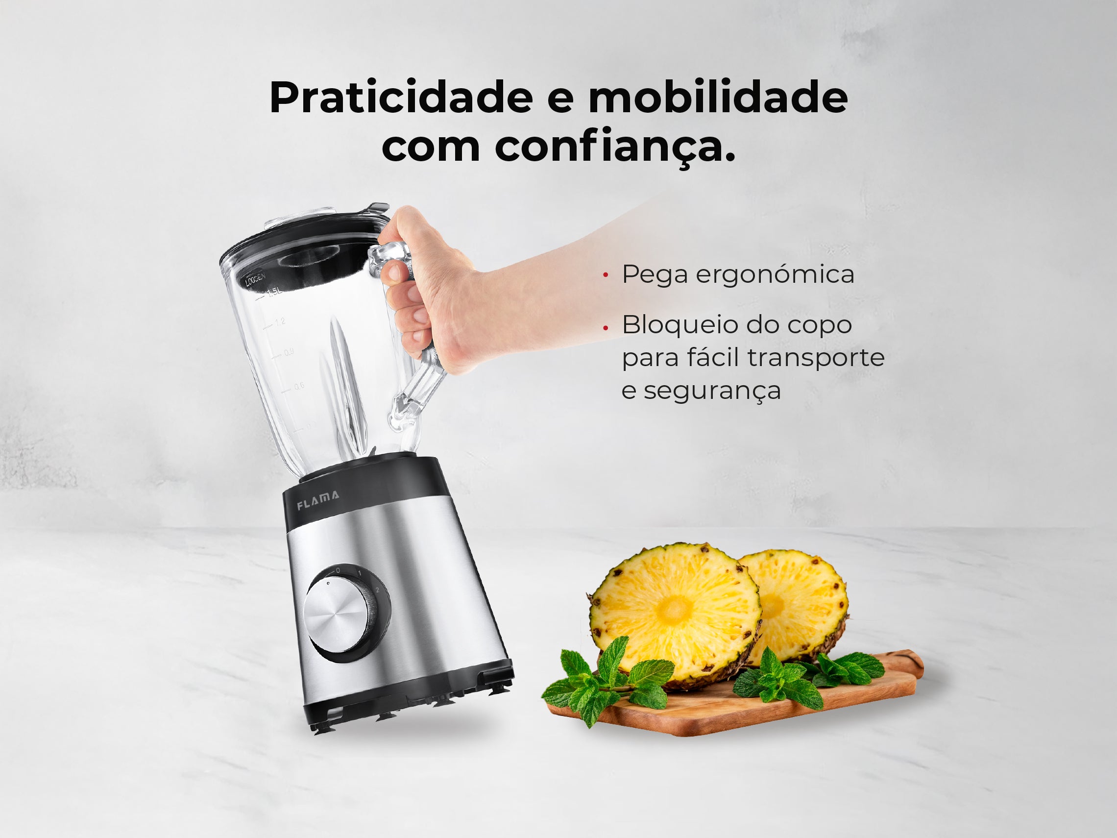 Liquidificadora Inox 1300W Com Copo de Vidro 2237FL