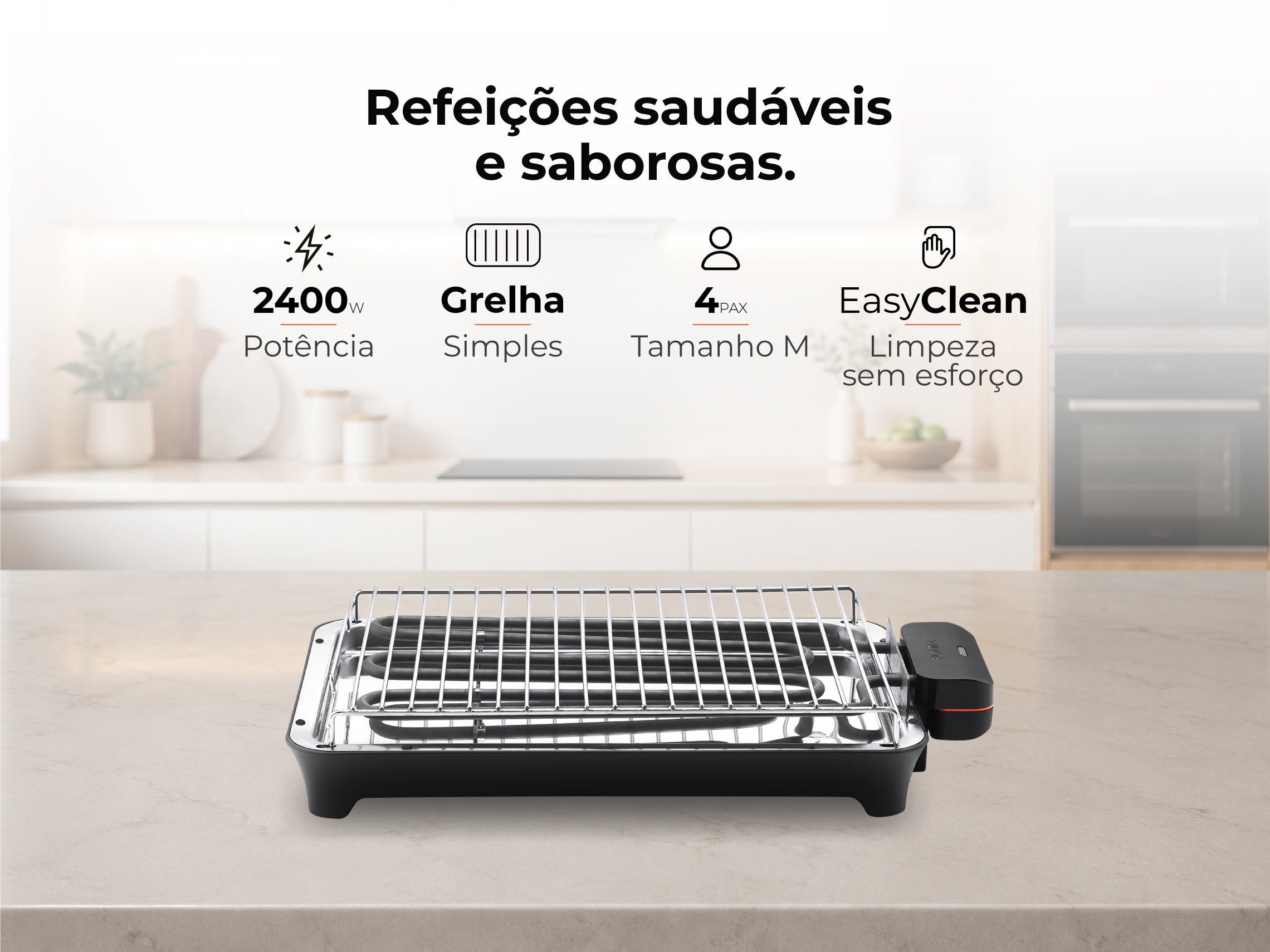 Grelhador Elétrico de Resistência HeatUltra M 2400W 4323FL