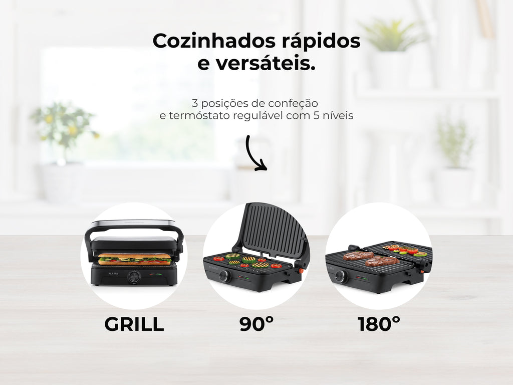 Grelhador Elétrico de Placas Inox HeatEasy 1500W 4422FL