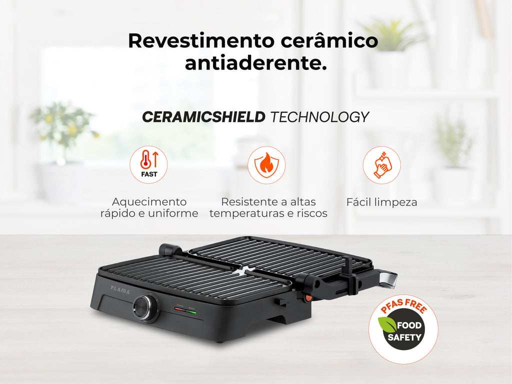 Grelhador Elétrico de Placas Inox HeatEasy 1500W 4422FL