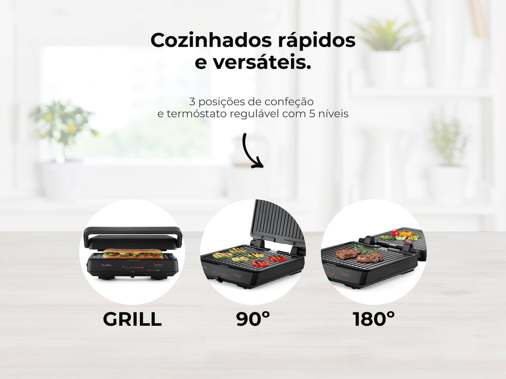 Grelhador Elétrico de Placas SlideControl HeatPro 2000W 4586FL