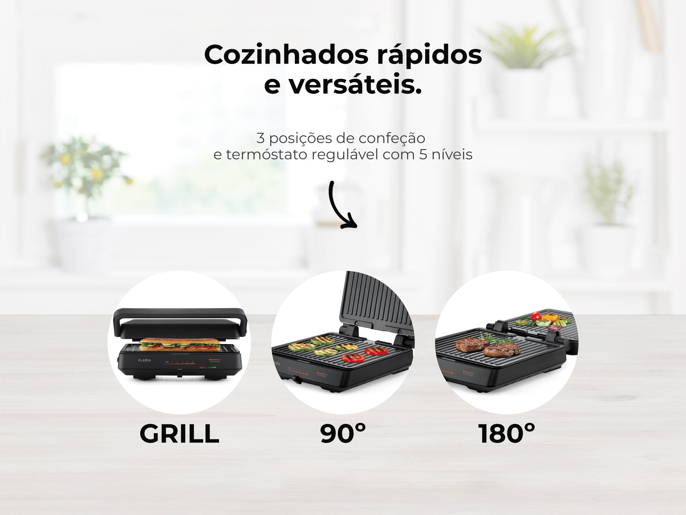 Grelhador Elétrico de Placas SlideControl HeatPro 2000W 4586FL