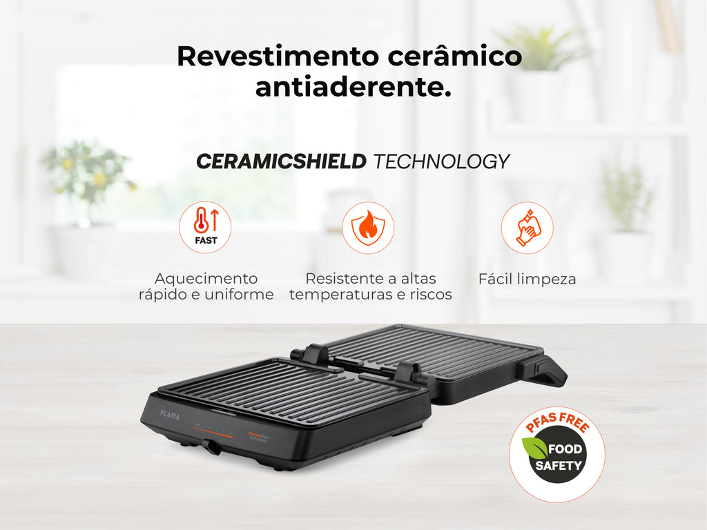 Grelhador Elétrico de Placas SlideControl HeatPro 2000W 4586FL