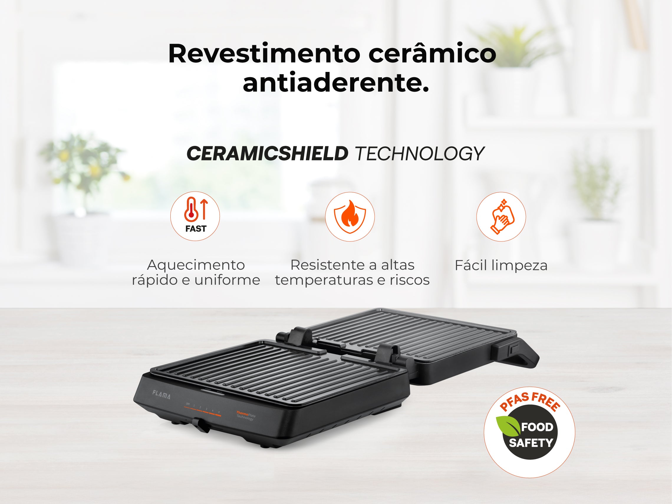 Grelhador Elétrico de Placas SlideControl HeatPro 2000W 4586FL