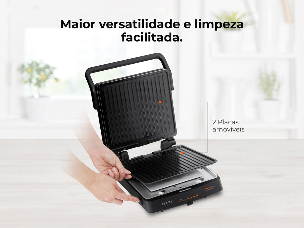 Grelhador Elétrico de Placas SlideControl HeatPro 2000W 4586FL