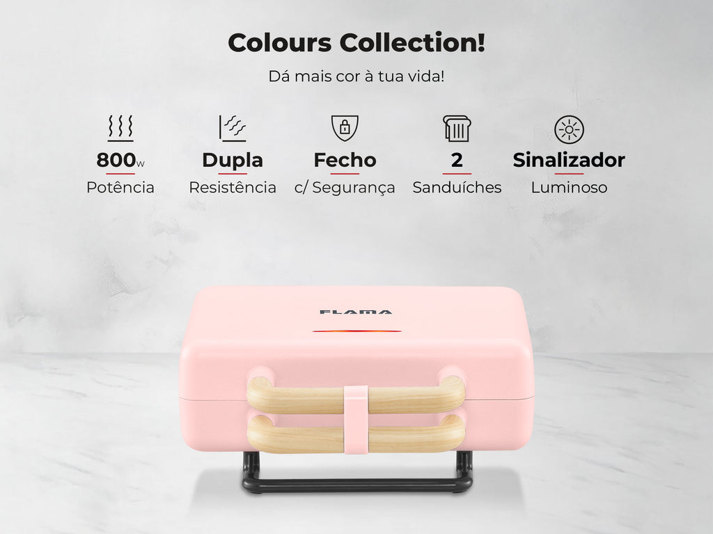 Sanduicheira Grill Cherry Pink 800W 4963FL