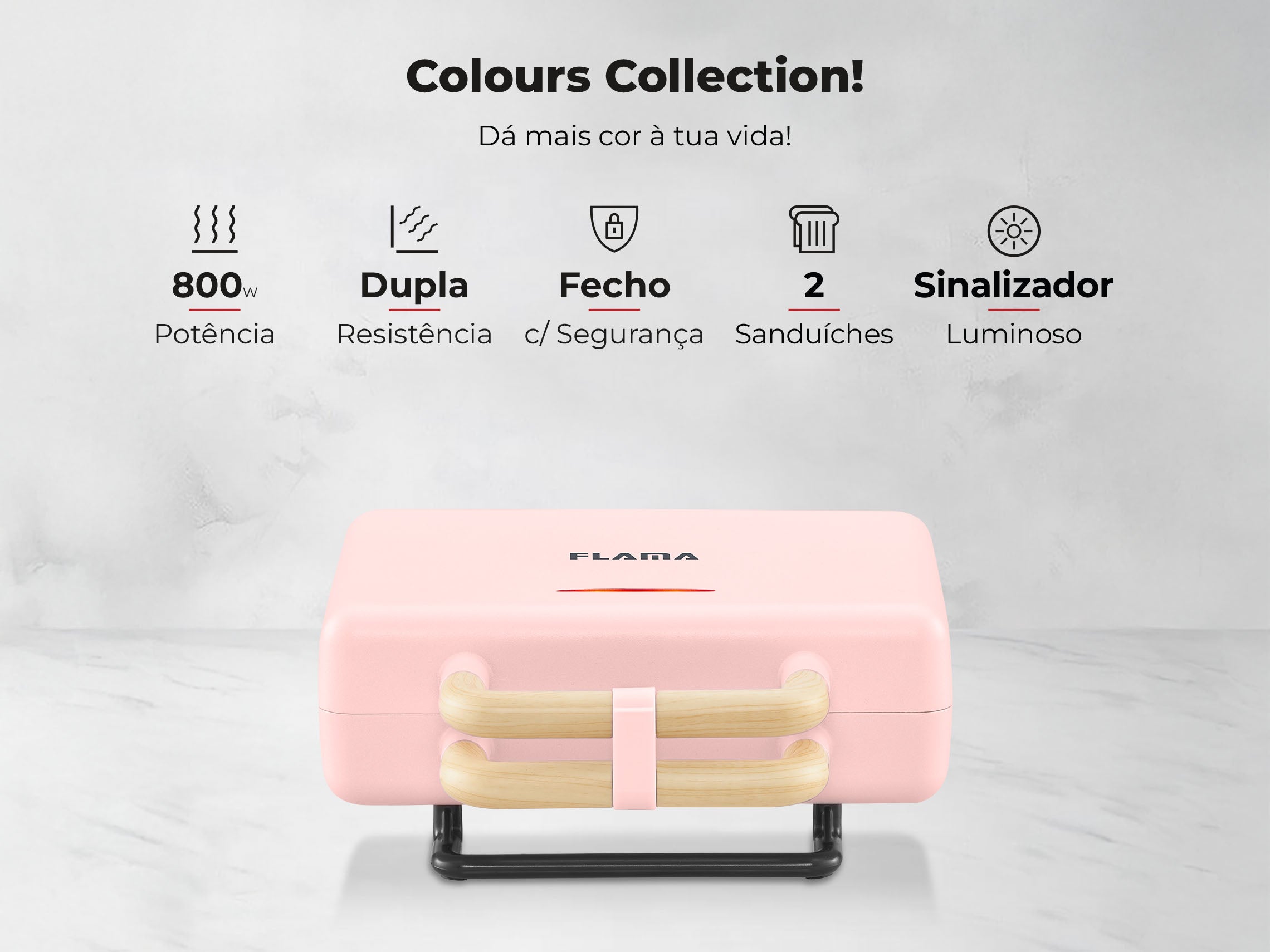 Sanduicheira Grill Cherry Pink 800W 4963FL