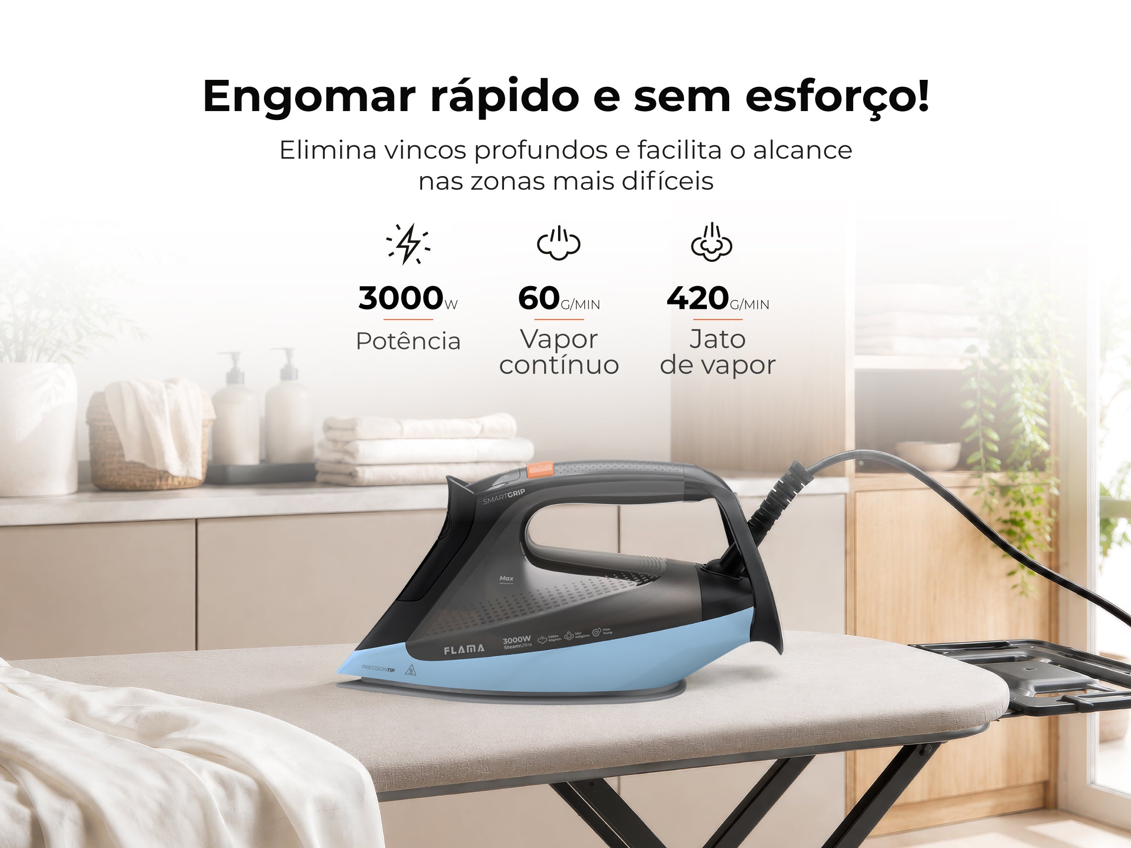 Ferro a Vapor SteamUltra SmartGrip 3000W 5399FL