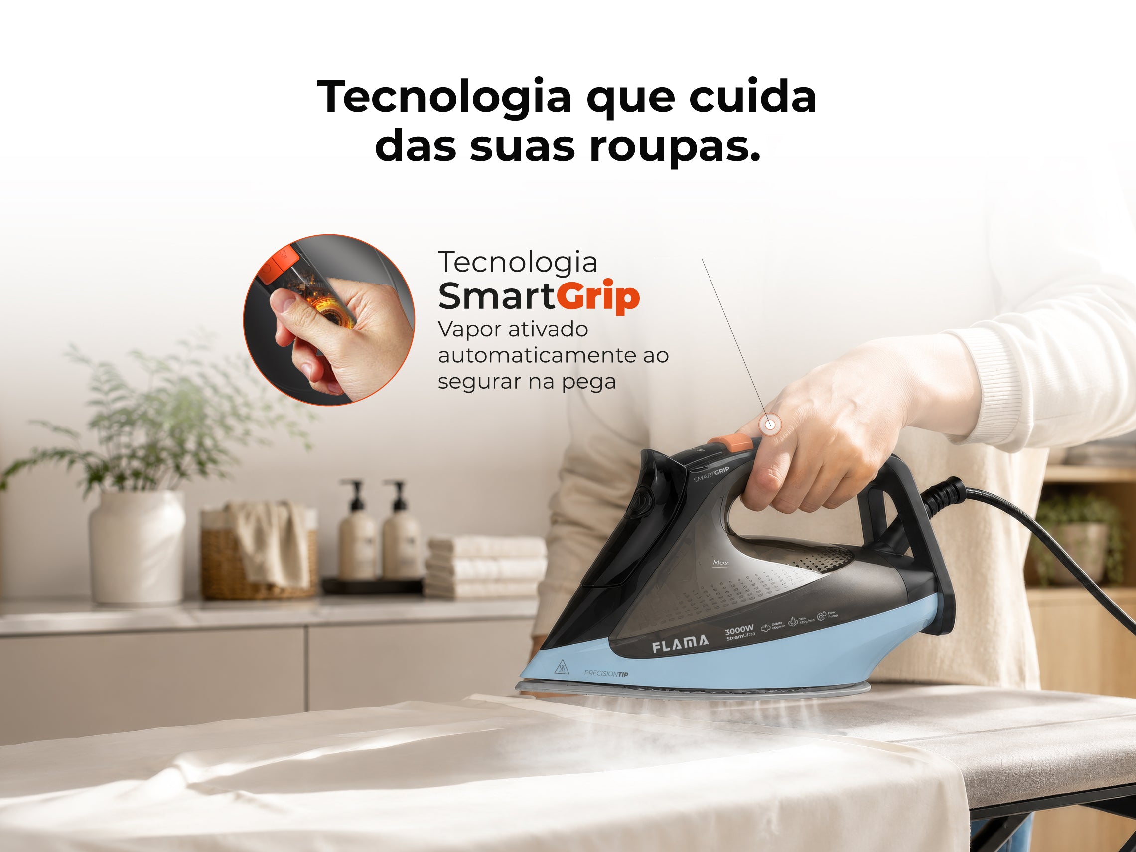 Ferro a Vapor SteamUltra SmartGrip 3000W 5399FL