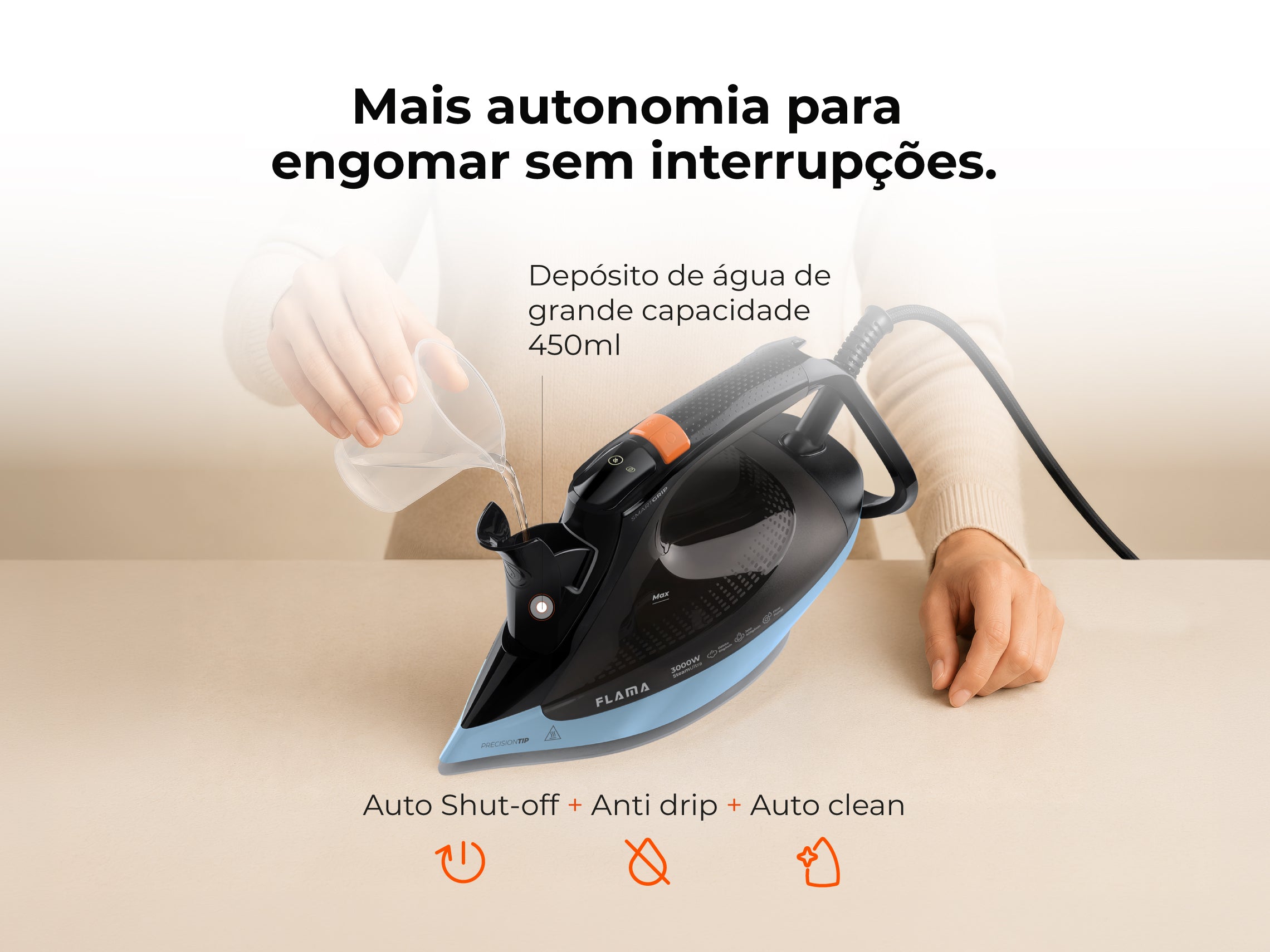 Ferro a Vapor SteamUltra SmartGrip 3000W 5399FL