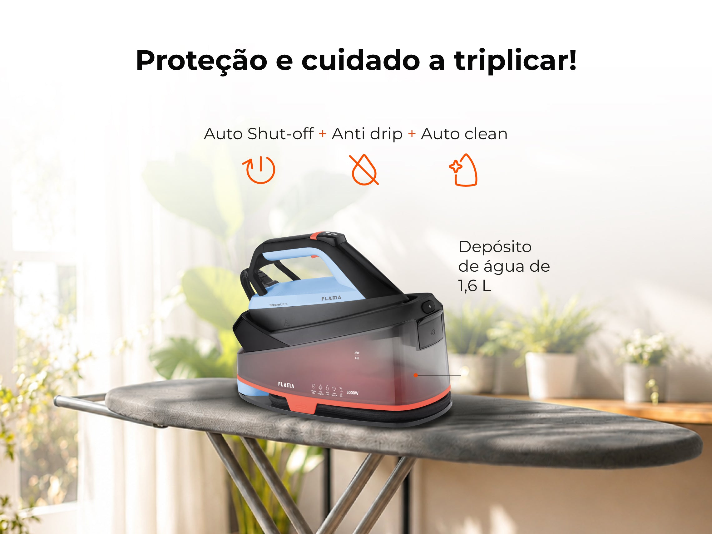 Ferro com Caldeira SteamUltra 3000W Azul 5542FL
