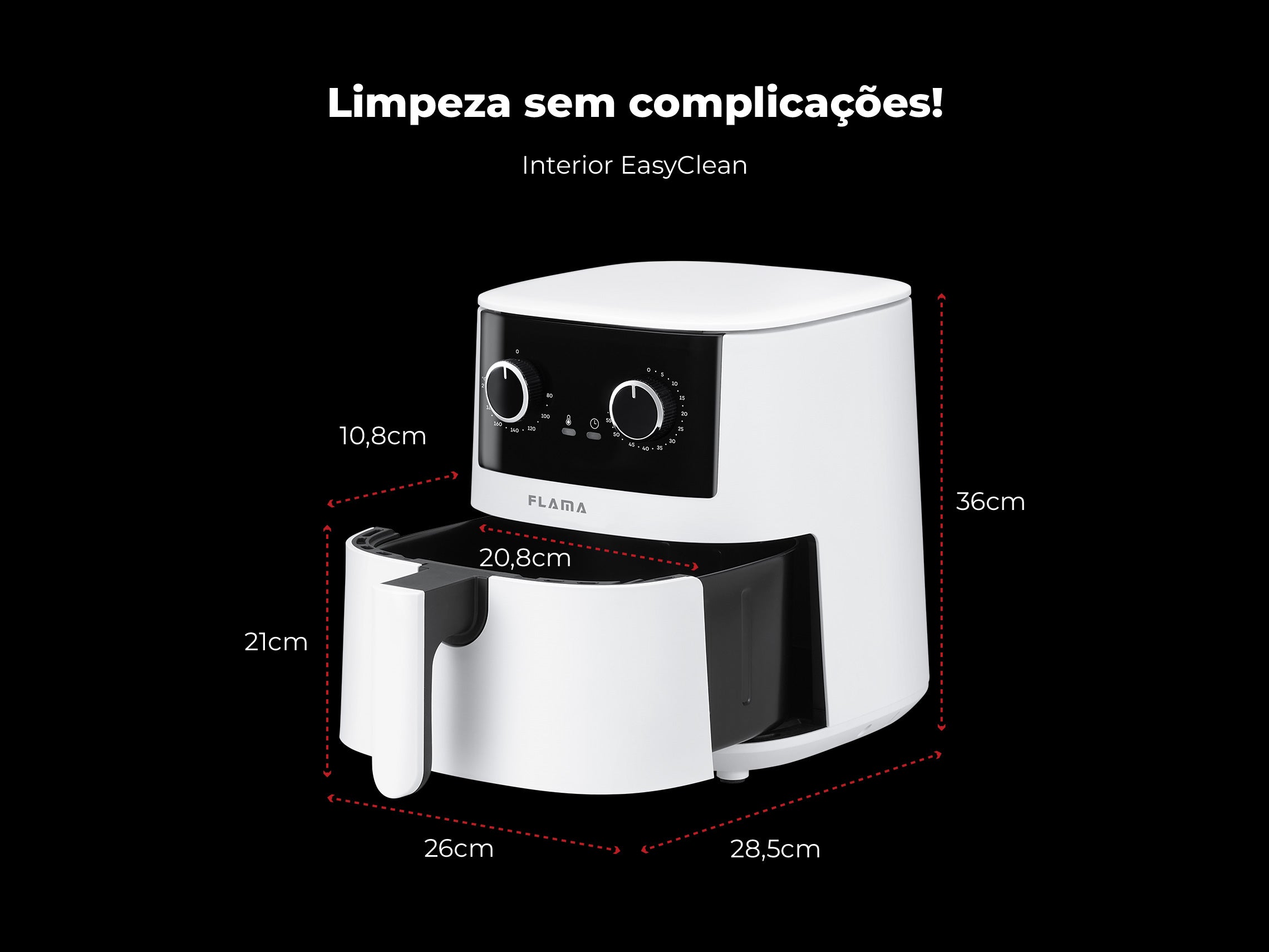 Fritadeira Sem Óleo Air Fryer 4.2L Branca 645FL