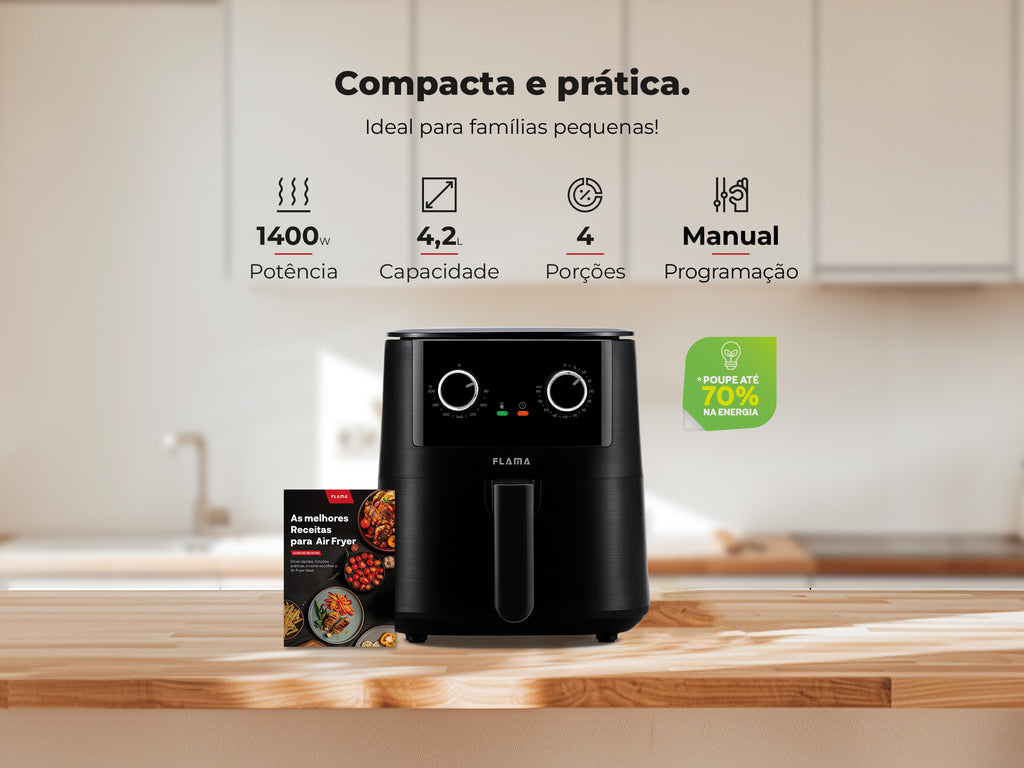 Fritadeira Sem Óleo Air Fryer 4.2L Preta 646FL