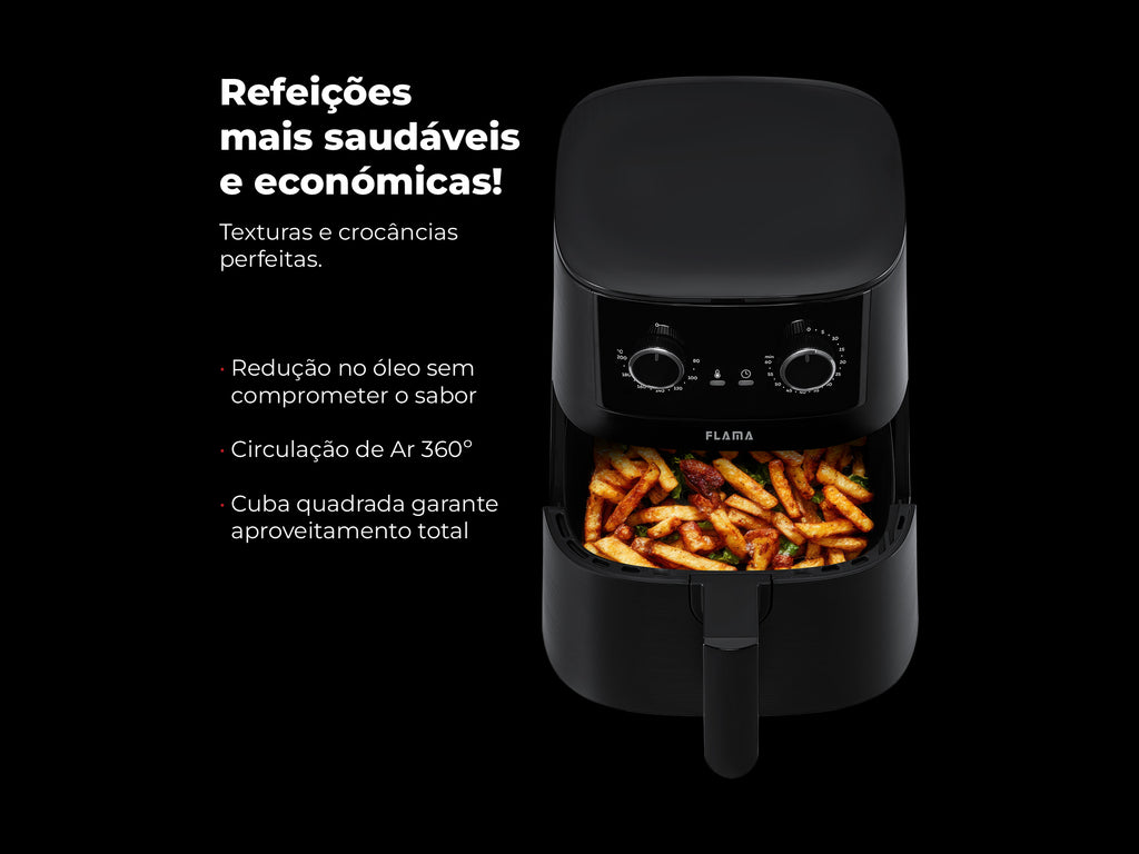 Fritadeira Sem Óleo Air Fryer 4.2L Preta 646FL