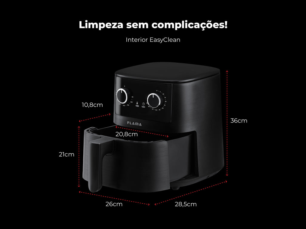 Fritadeira Sem Óleo Air Fryer 4.2L Preta 646FL