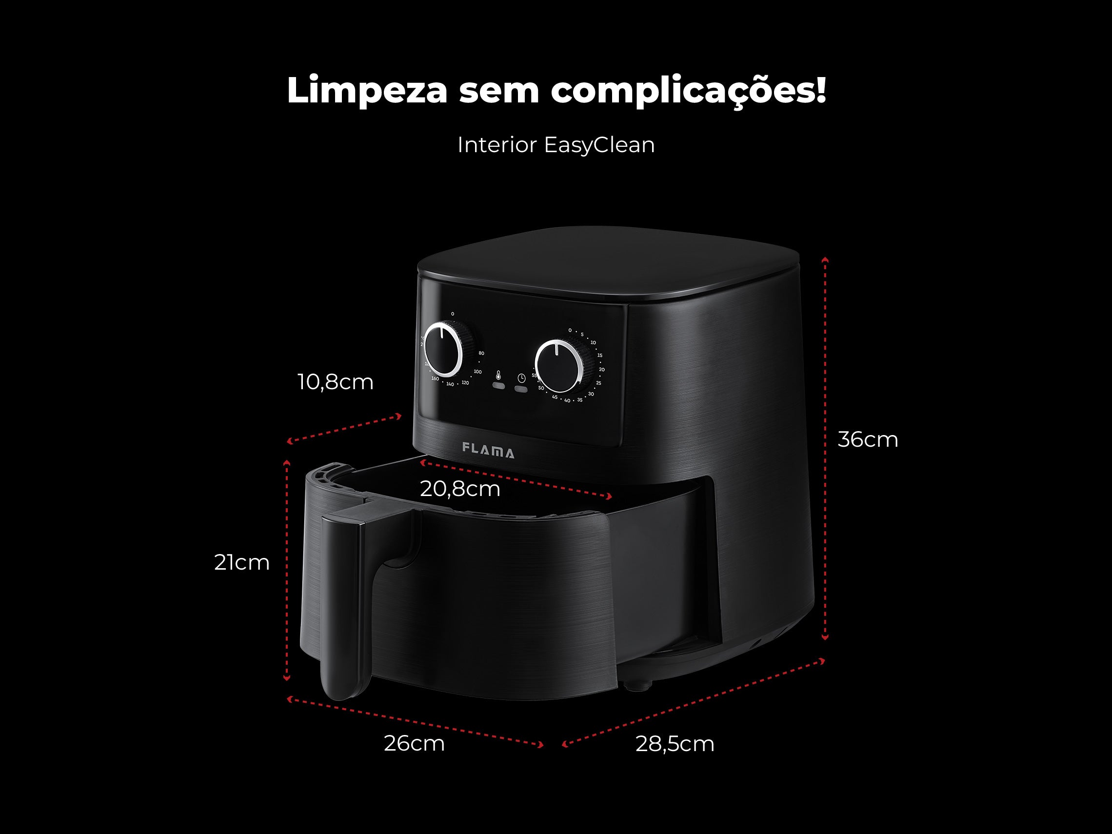 Fritadeira Sem Óleo Air Fryer 4.2L Preta 646FL