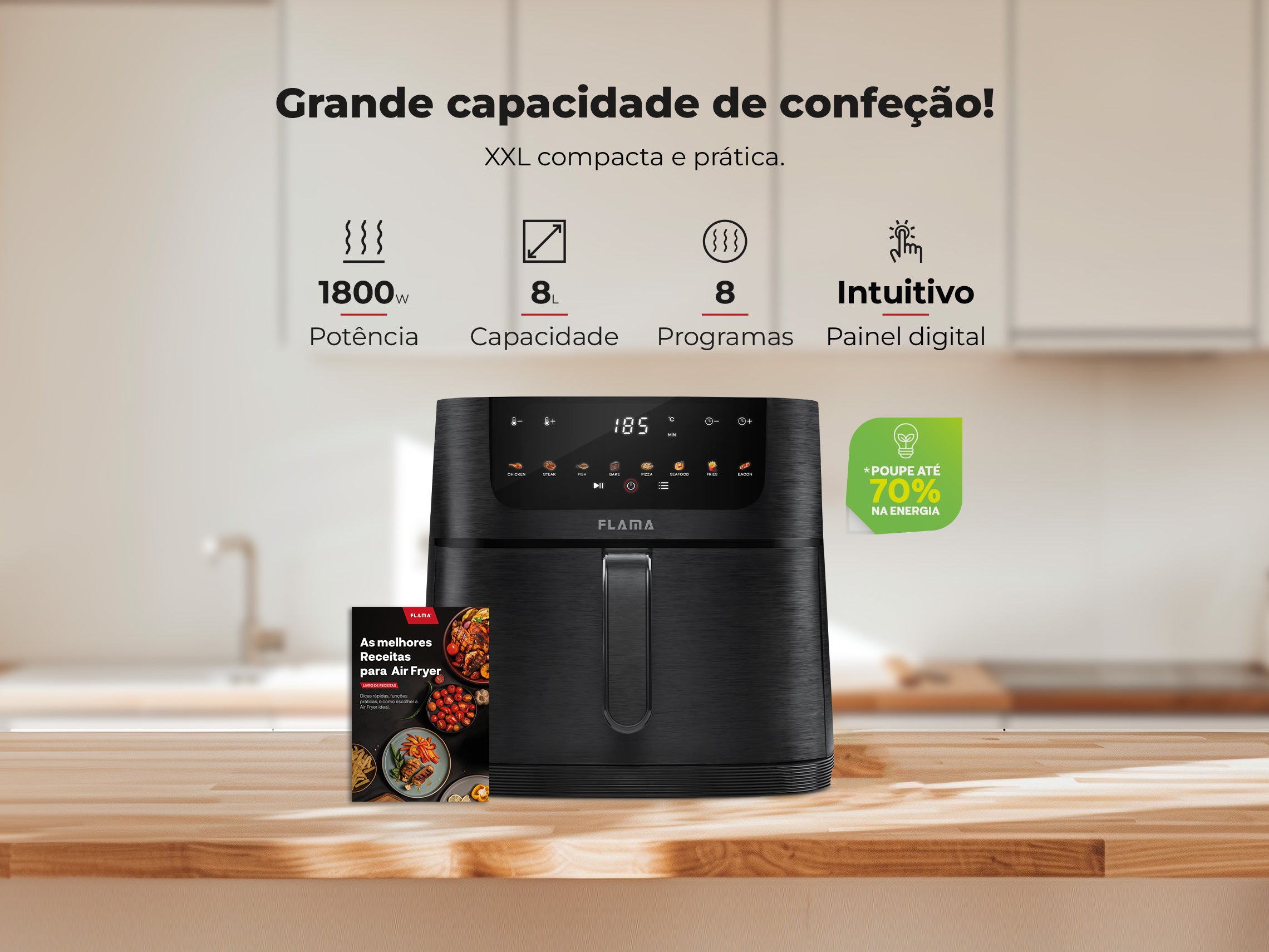 Fritadeira Sem Óleo Air Fryer 8L 648FL