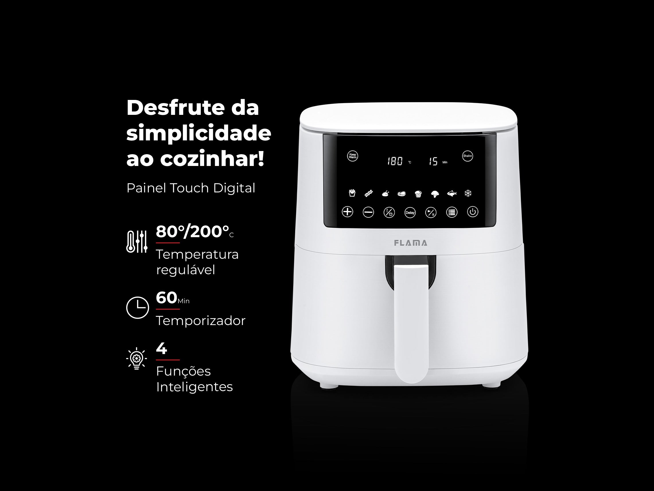 Fritadeira Sem Óleo Air Fryer 4.2L Branca 657FL