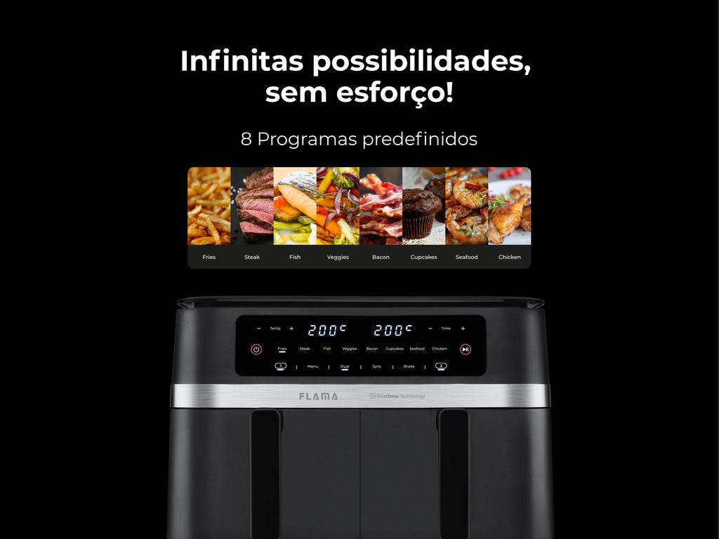 Fritadeira Sem Óleo Air Fryer Ceramic CrisperPlate Double XL 671FL