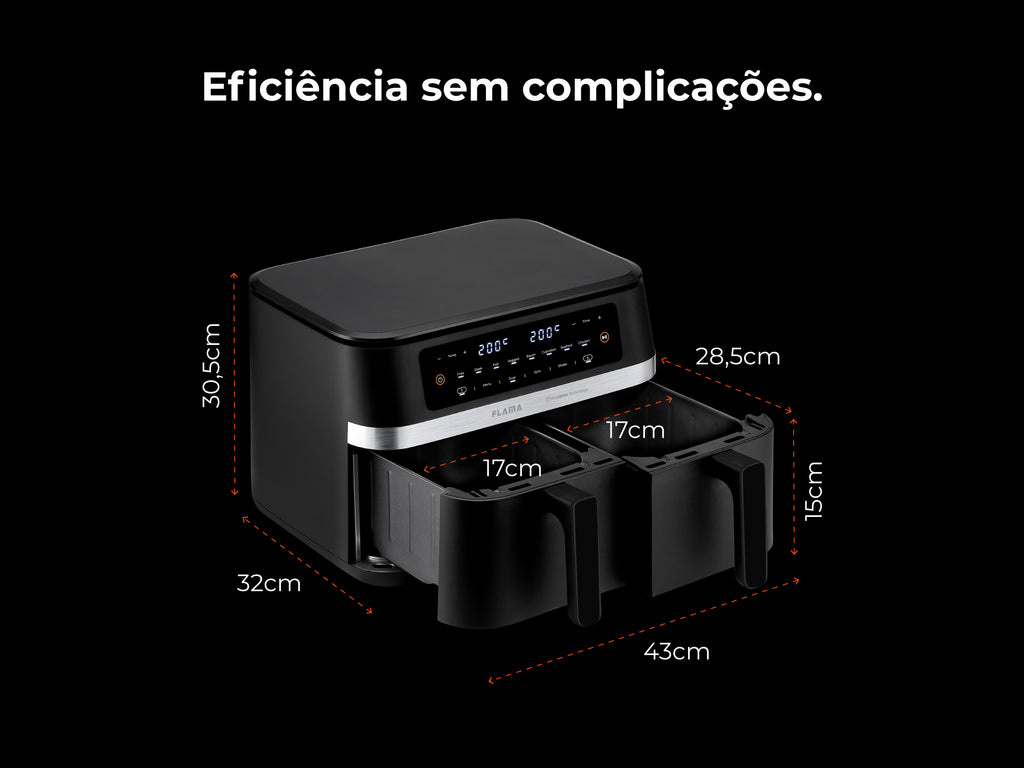 Fritadeira Sem Óleo Air Fryer Ceramic CrisperPlate Double XL 671FL