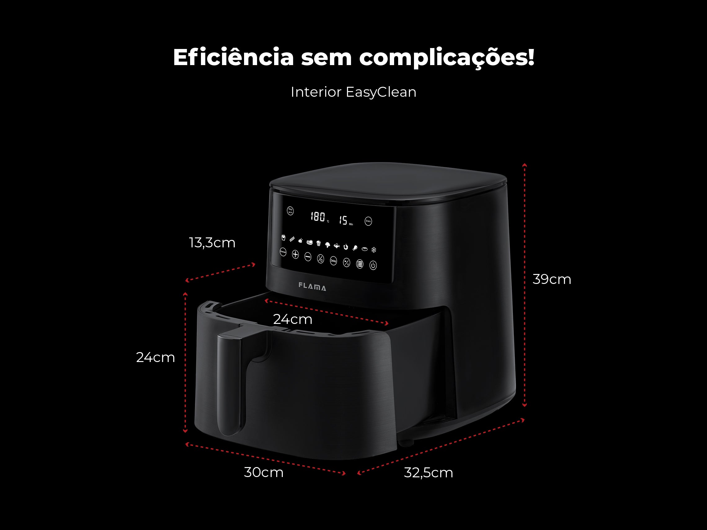Fritadeira Sem Óleo Air Fryer 7L Preta 682FL