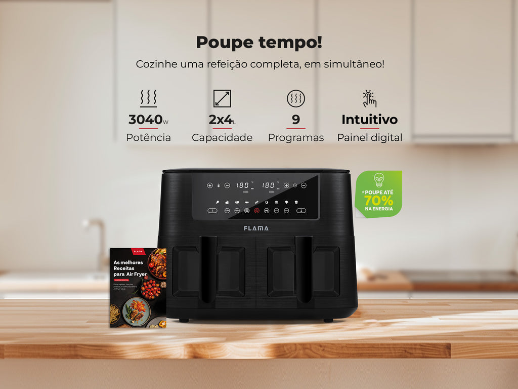 Fritadeira Sem Óleo Air Fryer 2 Gavetas 8L 698FL