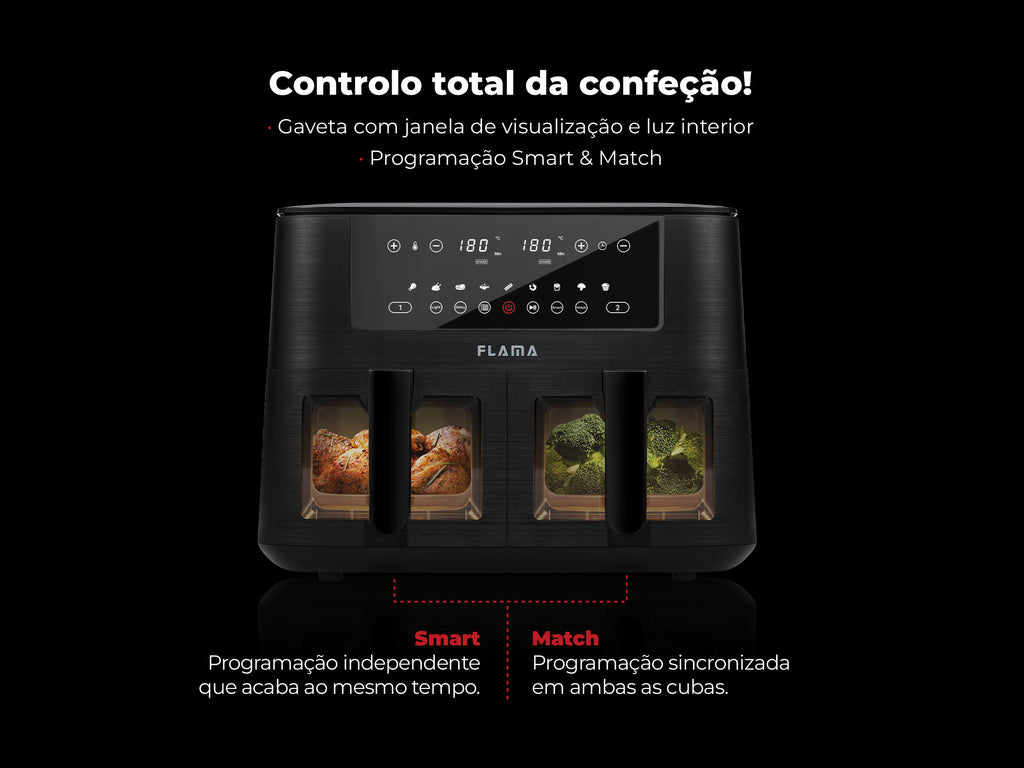Fritadeira Sem Óleo Air Fryer 2 Gavetas 8L 698FL