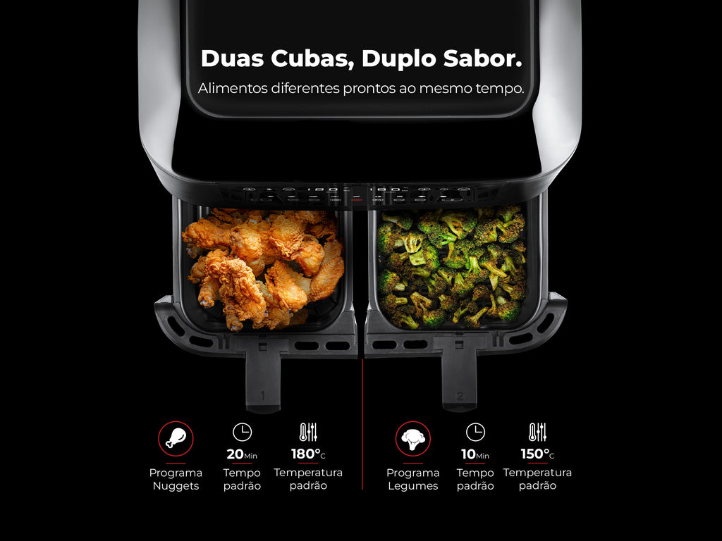 Fritadeira Sem Óleo Air Fryer 2 Gavetas 8L 698FL