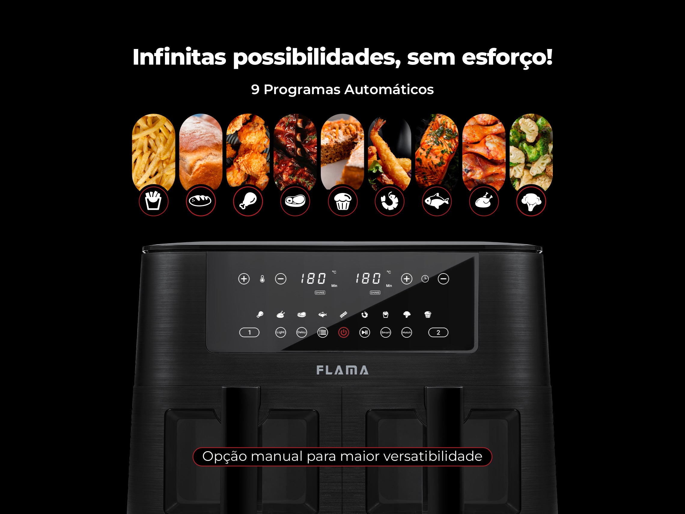 Fritadeira Sem Óleo Air Fryer 2 Gavetas 8L 698FL