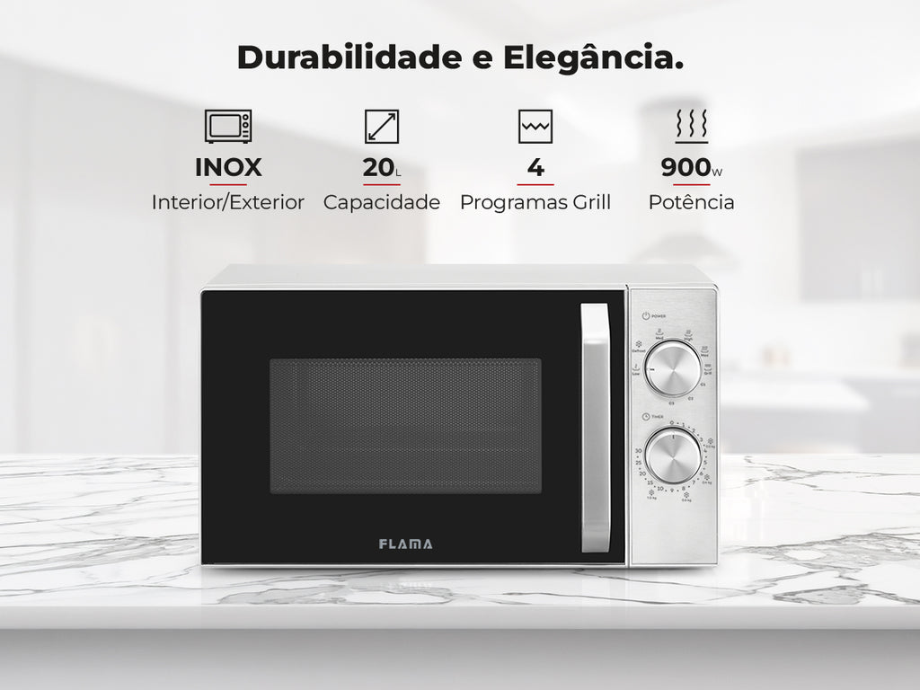 Micro-ondas 20L Com Grill Inox 1815FL