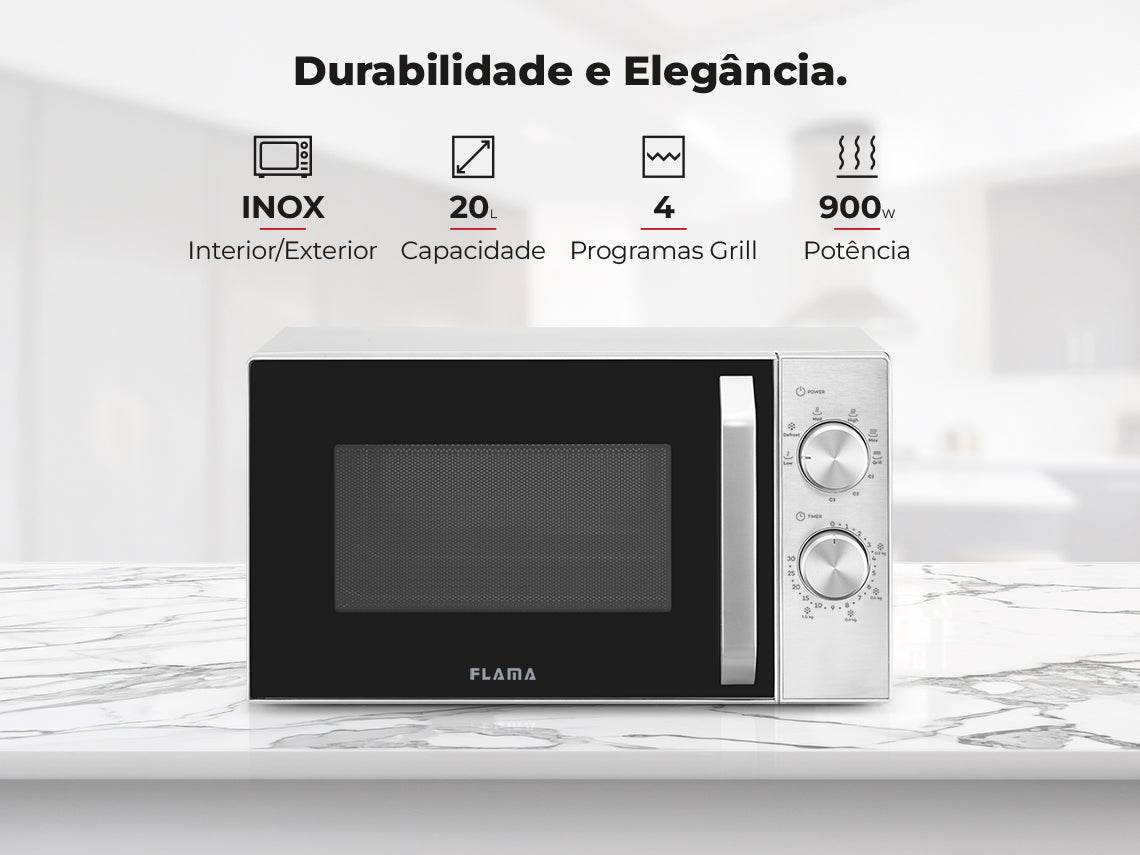 Micro-ondas 20L Com Grill Inox 1815FL