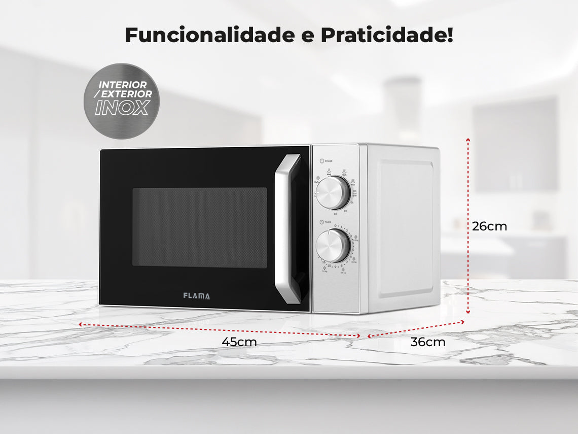 Micro-ondas 20L Com Grill Inox 1815FL