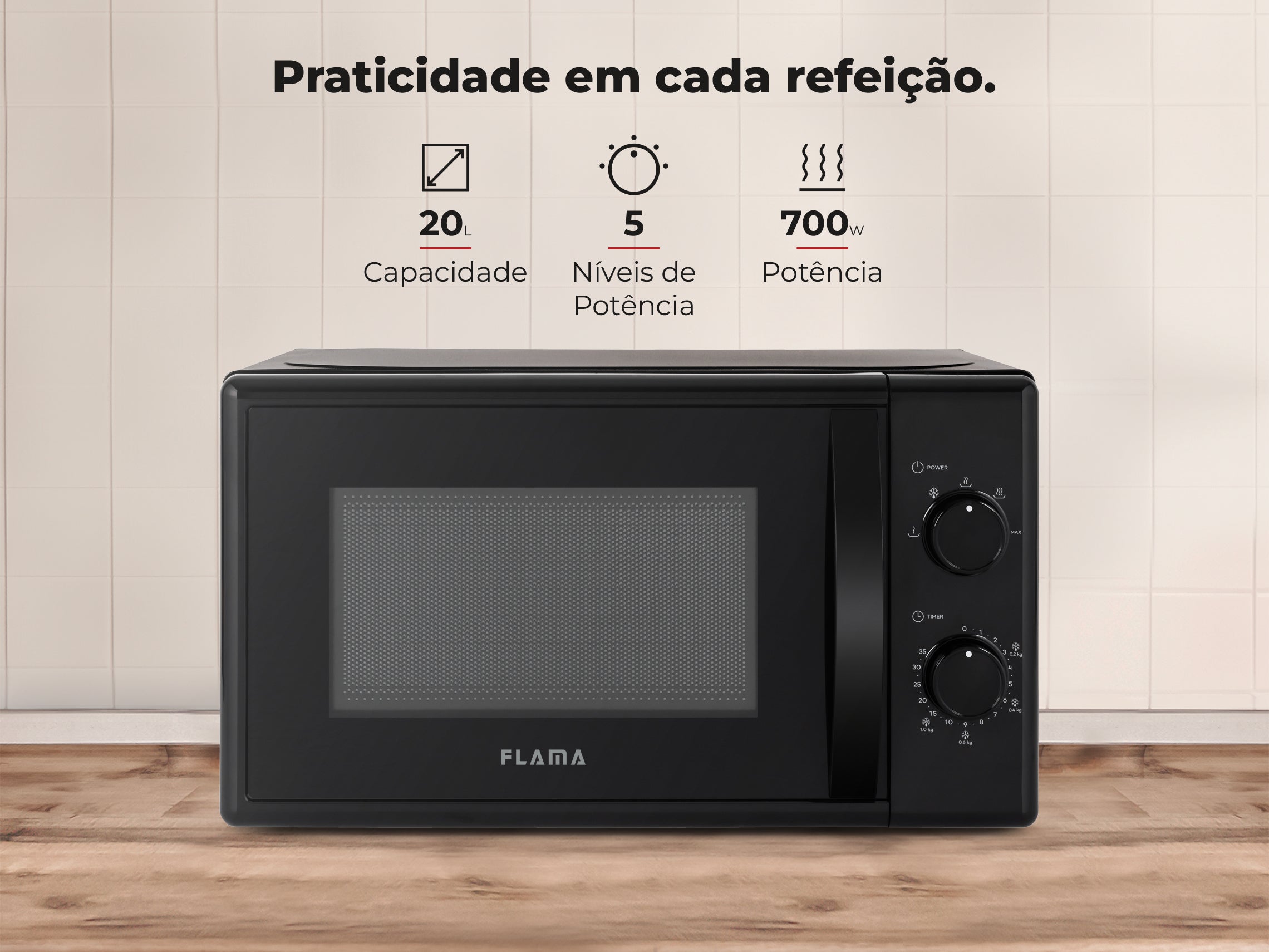 Micro-ondas 20L Preto 1834FL